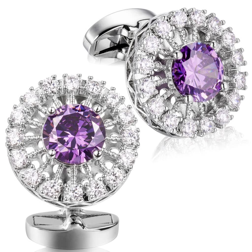Gemelos Camisa de Boda para Hombre Joyería Cristal de 4 Colores Opcional (E como se Muestra)