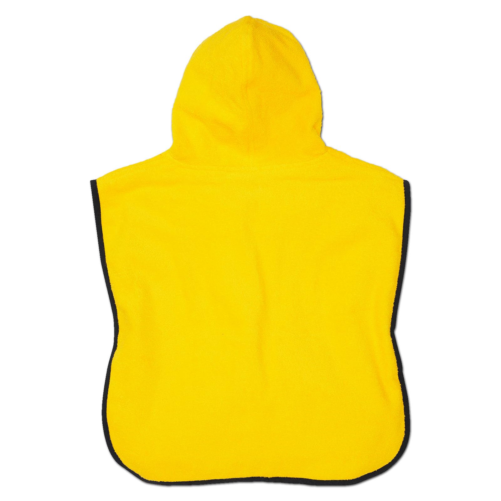 BVB BADEPONCHO 46 X 46 CM: Flauschiger Poncho für Kinder, Made in Europe, 100% Baumwolle, mit Kapuze, Kängurutasche und BVB-Logo
