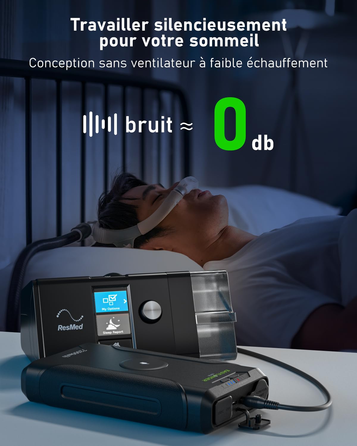 EASYLONGER ES720 CPAP Batterie pour Appareil CPAP, 266Wh 12V 24V Powerbank | pour ResMed S9/AirSense 10/AirSense 11/AirMini/Aircurve 10/Philips Dreamstation, Portable 72000mAh CPAP Batterie pour Camping