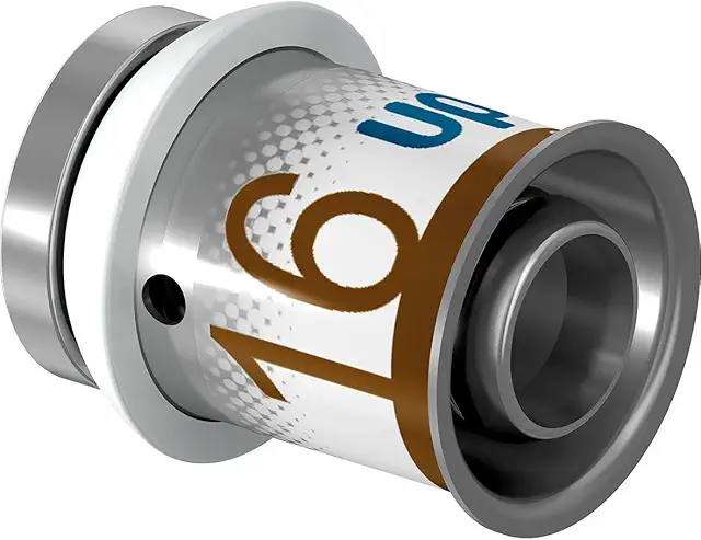 Uponor 16mm Press PLUS MLC End Piece - Stainless Steel & Brass Press Fitting