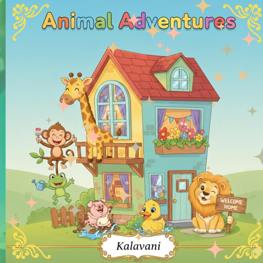 Animal adventures: coloring book for kids at the age of 4 to 8