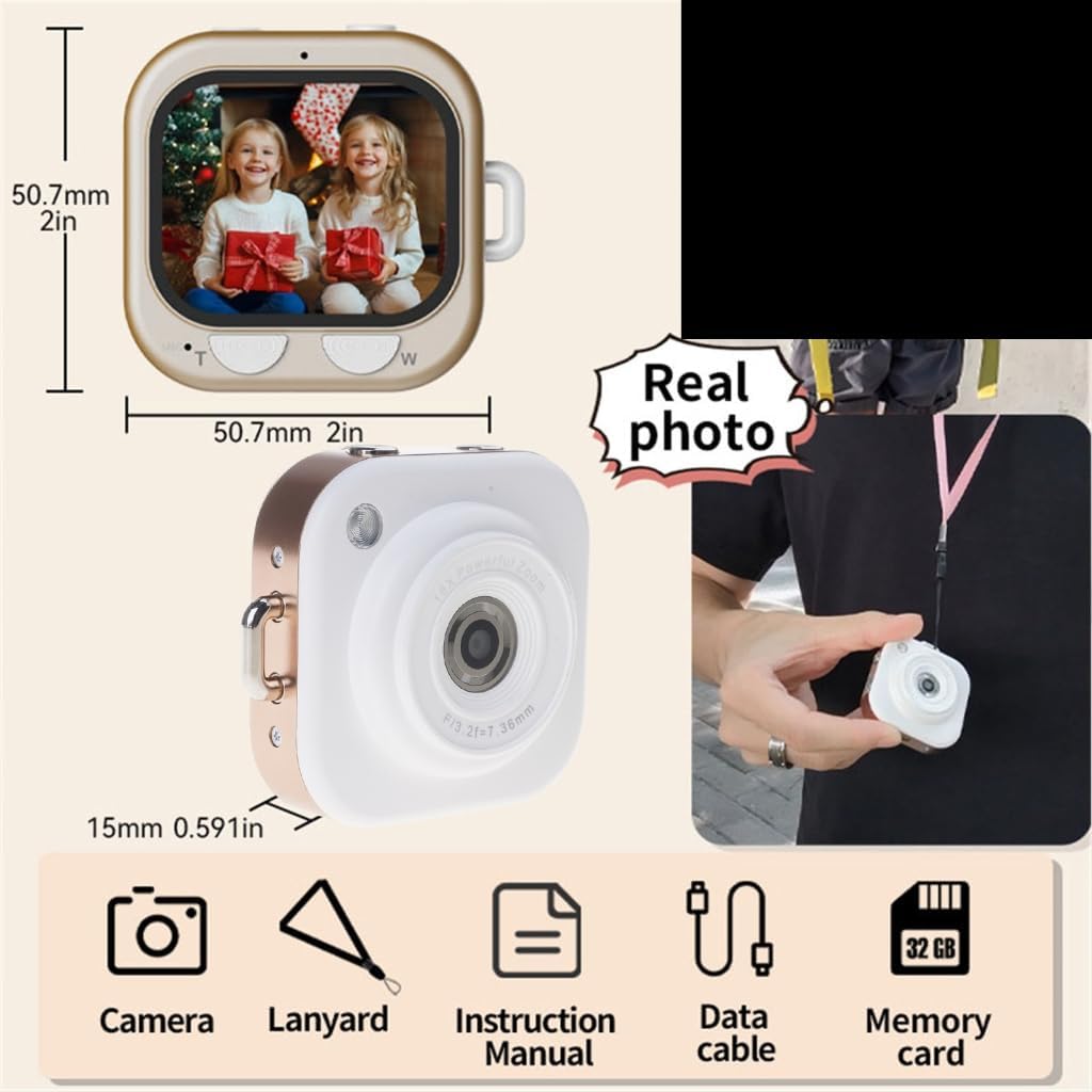 Fashionable Miniature Camera Alloy Vacuum Plating 100W Resolution Great for Street Photography Social Media Recording
