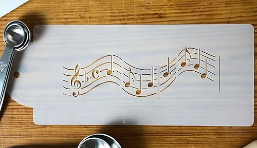Miniatura 3 de Designer Stencils C158t - Plantilla para pastel de notas musicales (versión corta), beigesemitransparente, 2.5 x 6 pulgadas