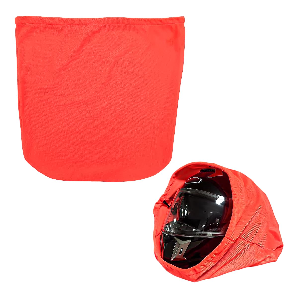 Motorcycle Helmet Bag, Helmet Protection Drawstring Bag Made of Nylon Cloth, Large Capacity Helmet Storage Bag for Motorcycle Bicycle, Universal Motorcycle Accessories (Orange)