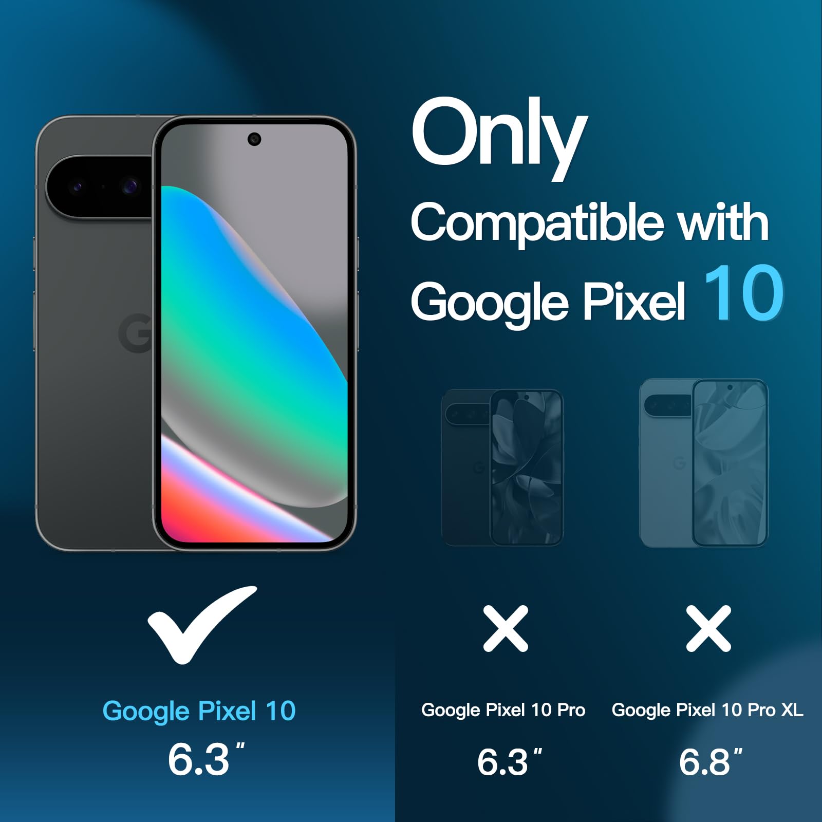 JETech Pellicola Protettiva per Google Pixel 10 con Protezione per Obiettivo della Fotocamera, Compatibile Sblocco Impronta Digitale, Vetro Temperato Film, HD Chiaro, Pacco da 2 Ciascuno