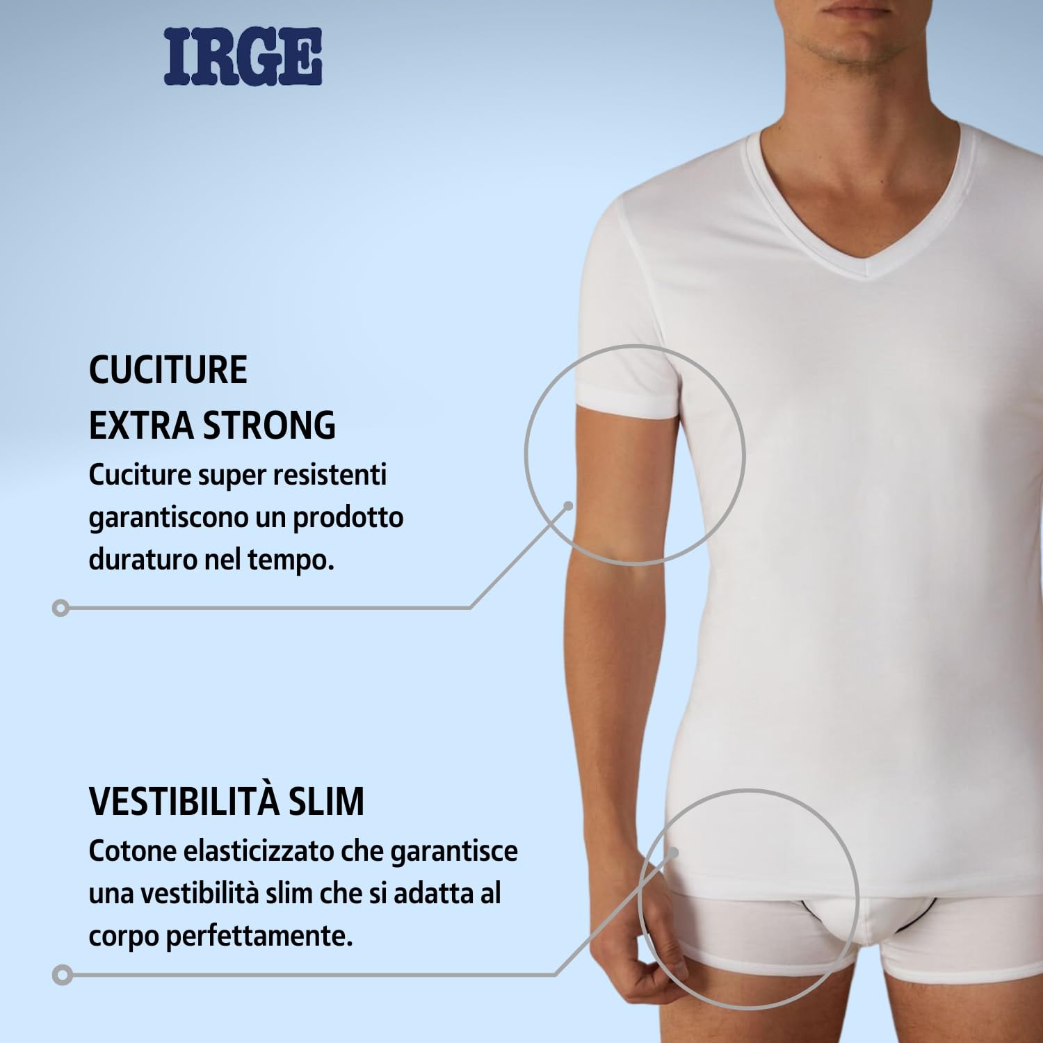 Irge Lot de 3 T-shirts Intime Homme Coton Élastique Col V T Shirt Fine Coutures Plates Sous-vêtements T-shirt Homme Noir Blanc et Coloré