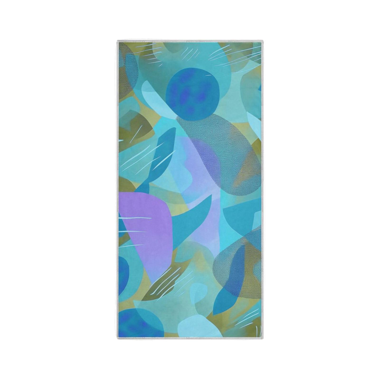 Yoogain Geometic Blue Abstract Pattern Microfiber Shower Towels Quick Drying Towel for Shower Flannel washcloths Towels Gym Towel Sports 30