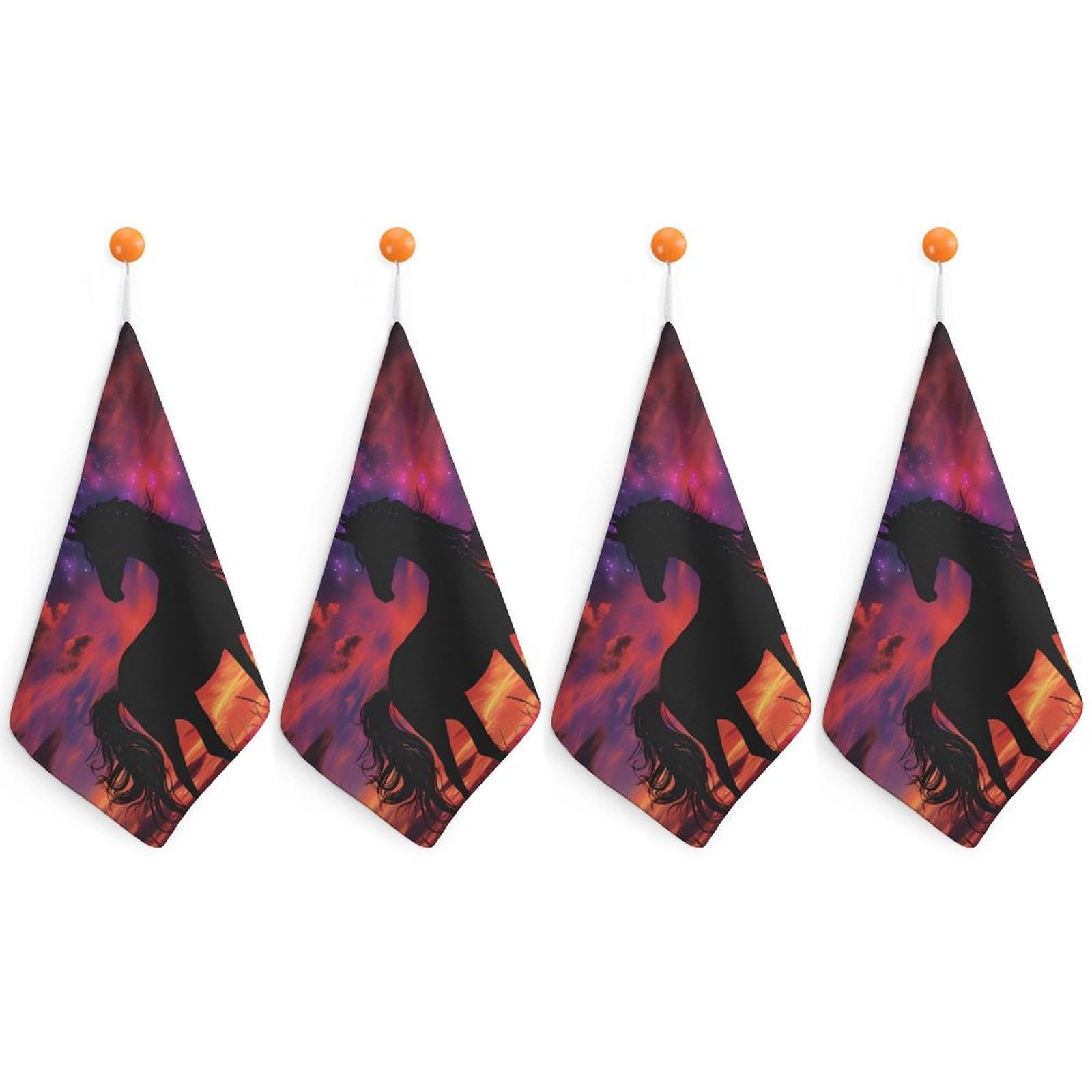 CGSBNGHA Mystic Sunset Un-icorns Hand Towel Hanging Face Towels Cleaning Cloths Handkerchief for Bathroom Kitchen