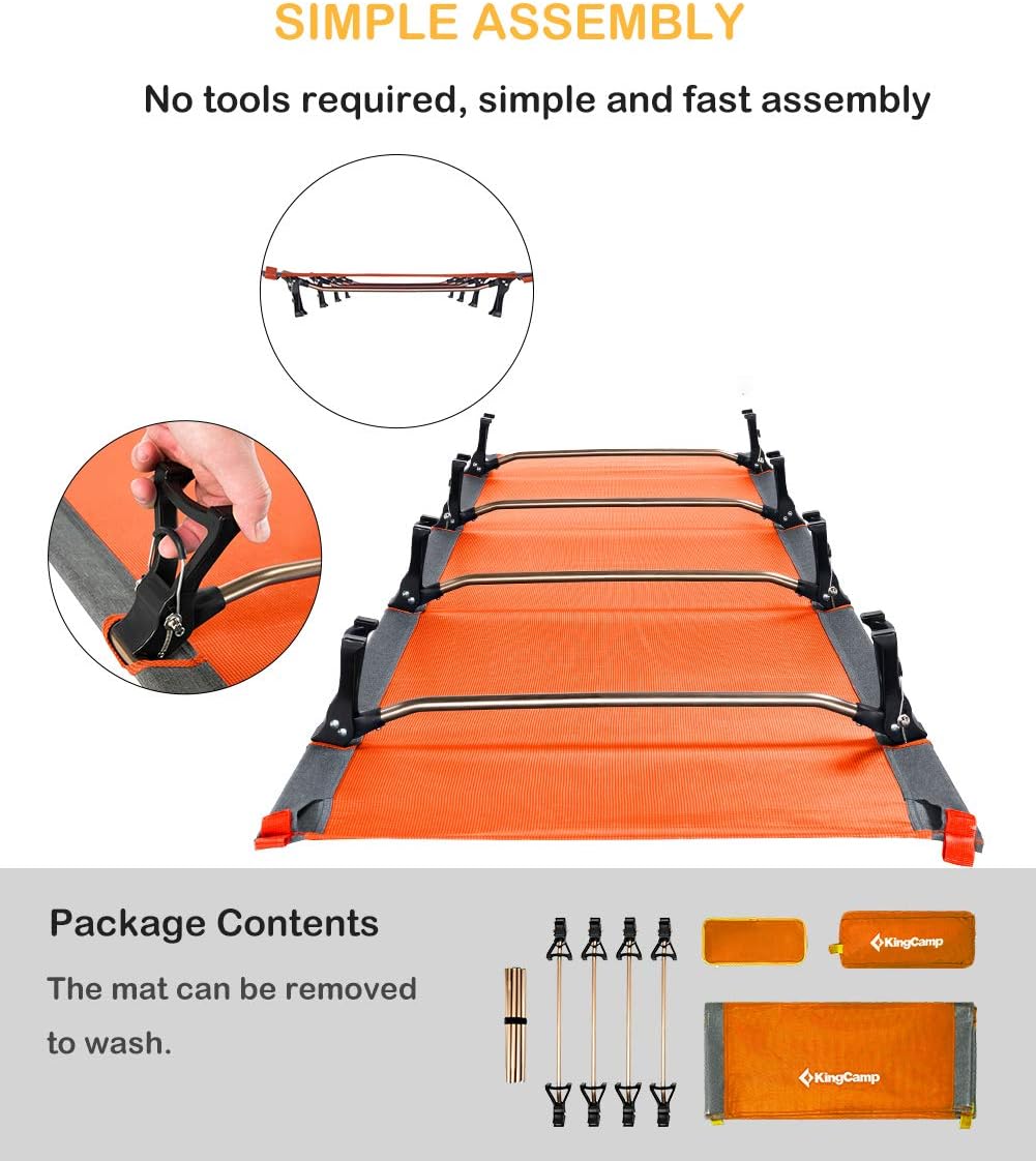 KingCamp Cots Ultralight Sleeping Cots Oversized Folding Camping Cots for Adults Extra Wide Sleeping Cots for Adults Portable Cot for Outdoors Travel Backpack Cot Foldable Camping Bed Cots : Sports & Outdoors