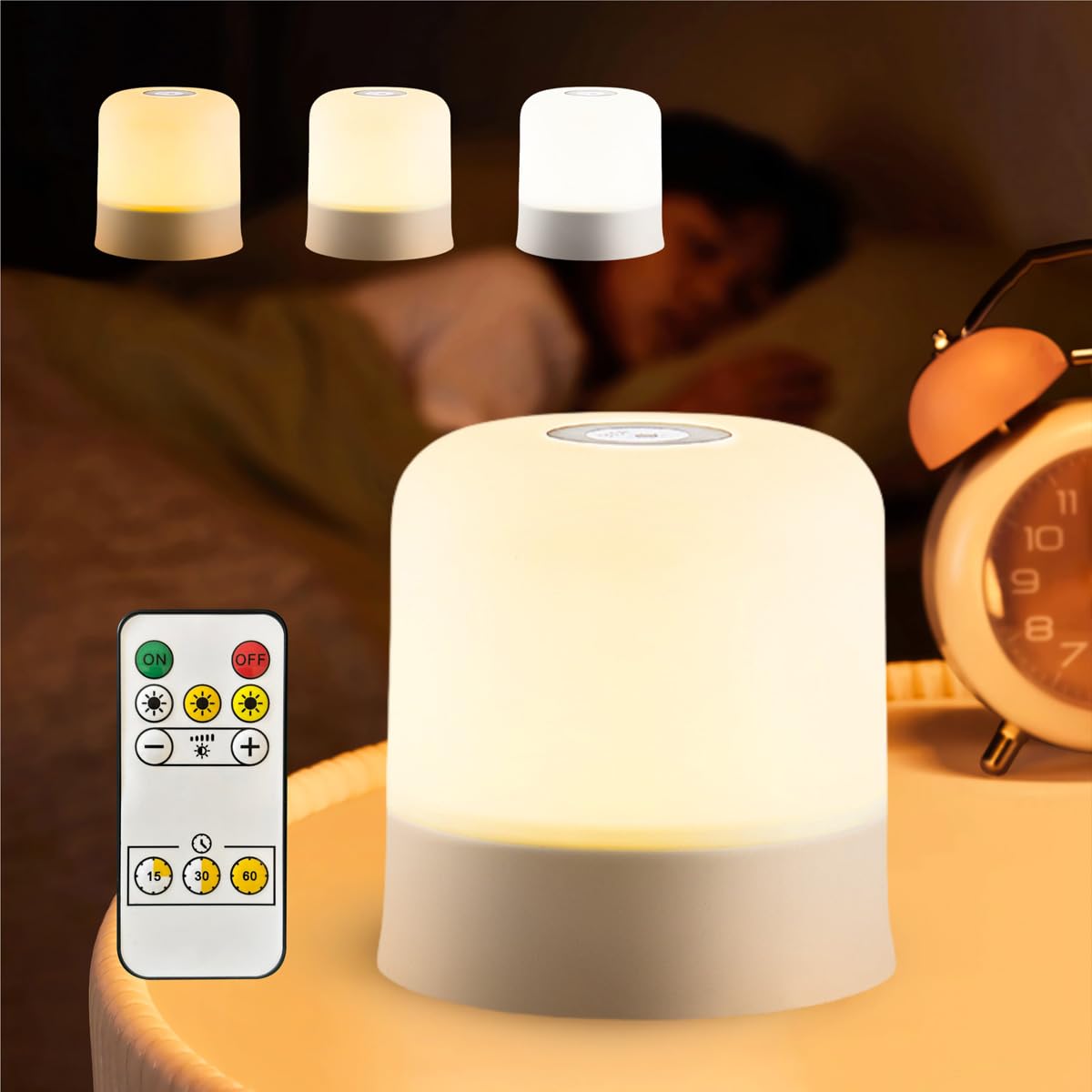 Luz nocturna portátil para bebé, luz de huevo de 3 colores para guardería, lámpara LED pequeña recargable, 2400 mAh, luz nocturna táctil regulable, para niños pequeños, adultos