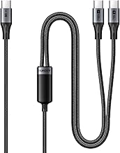 SUNGUY USB C to USB C Cable 1.2 m, 2-in-1 100W Dual USB C Cable Quick Charge for iPhone 16/16 Pro Max/15, MacBook Air/Pro, Samsung Galaxy S24 S23, Note20