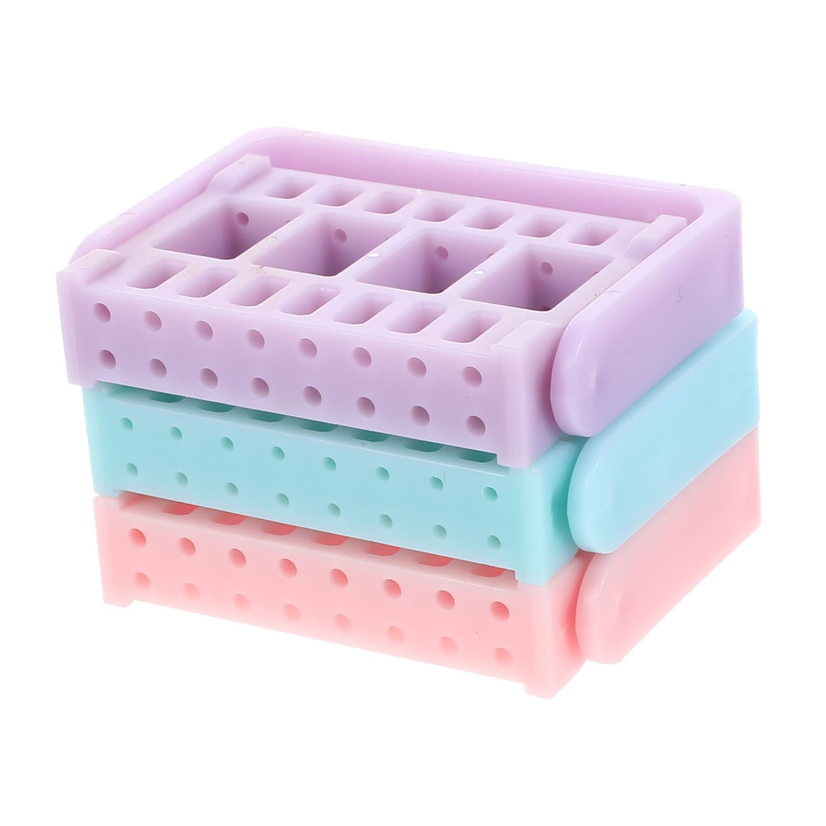 Support forets à ongles violet bleu rose lot de 3 pour bureau