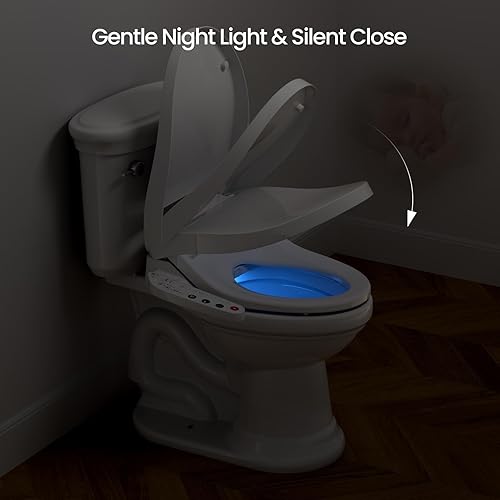 Miniatura 7 de R&T V2601 Asiento de bidé eléctrico para inodoro alargado, asiento de inodoro inteligente con asiento calefactado, temperatura ajustable, secador de