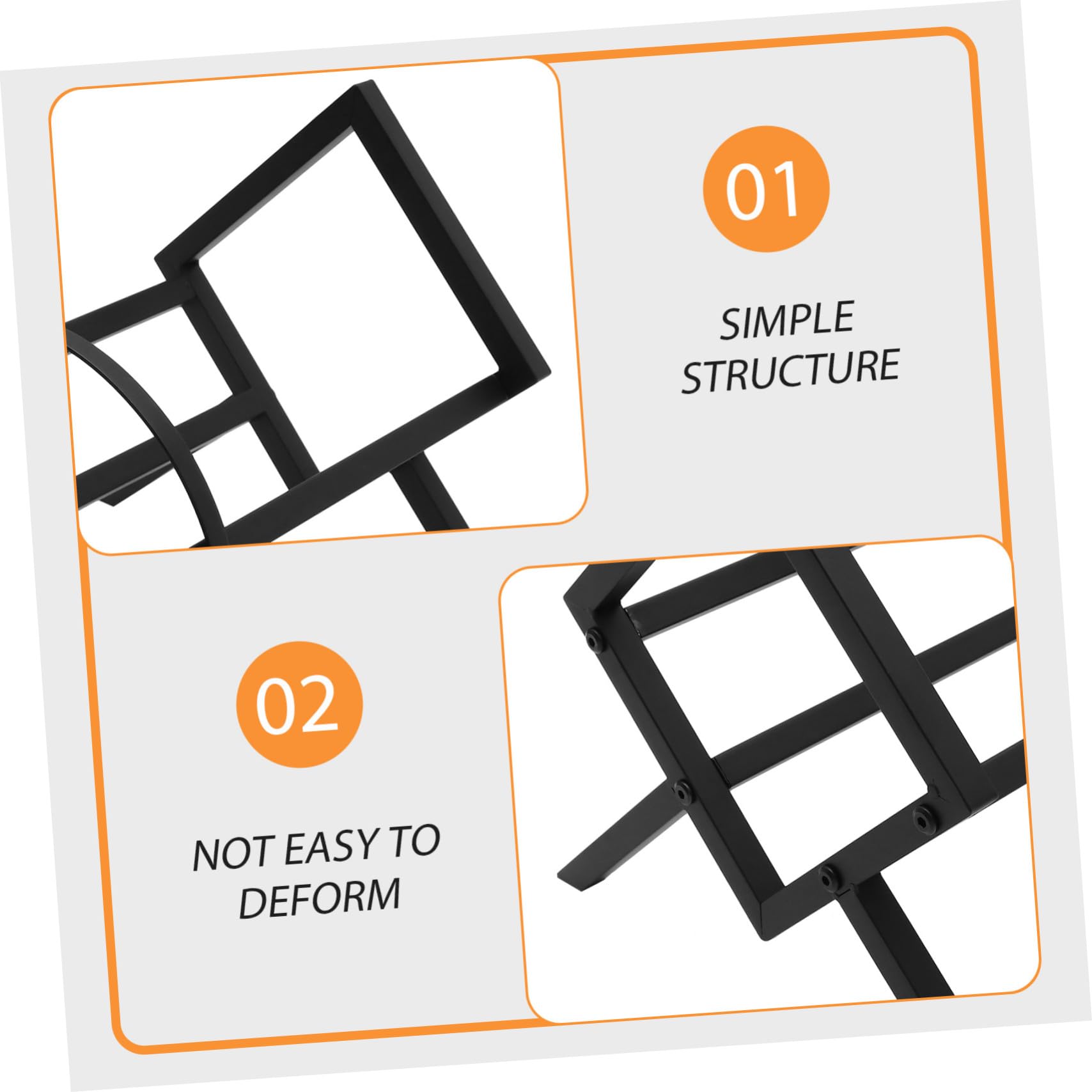 Cabilock Supporto Organizzazione Vinili e Nero in Stabile Design per Ferro Moderno Semplice ed Elegante Desktop