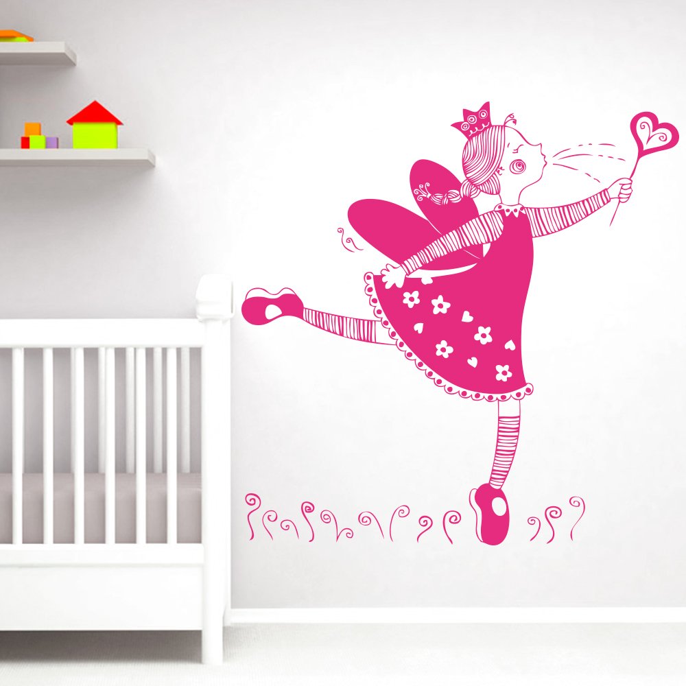 Sticker enfant ballerine fuchsia pour decorer le coin nuit d une petite danseuse