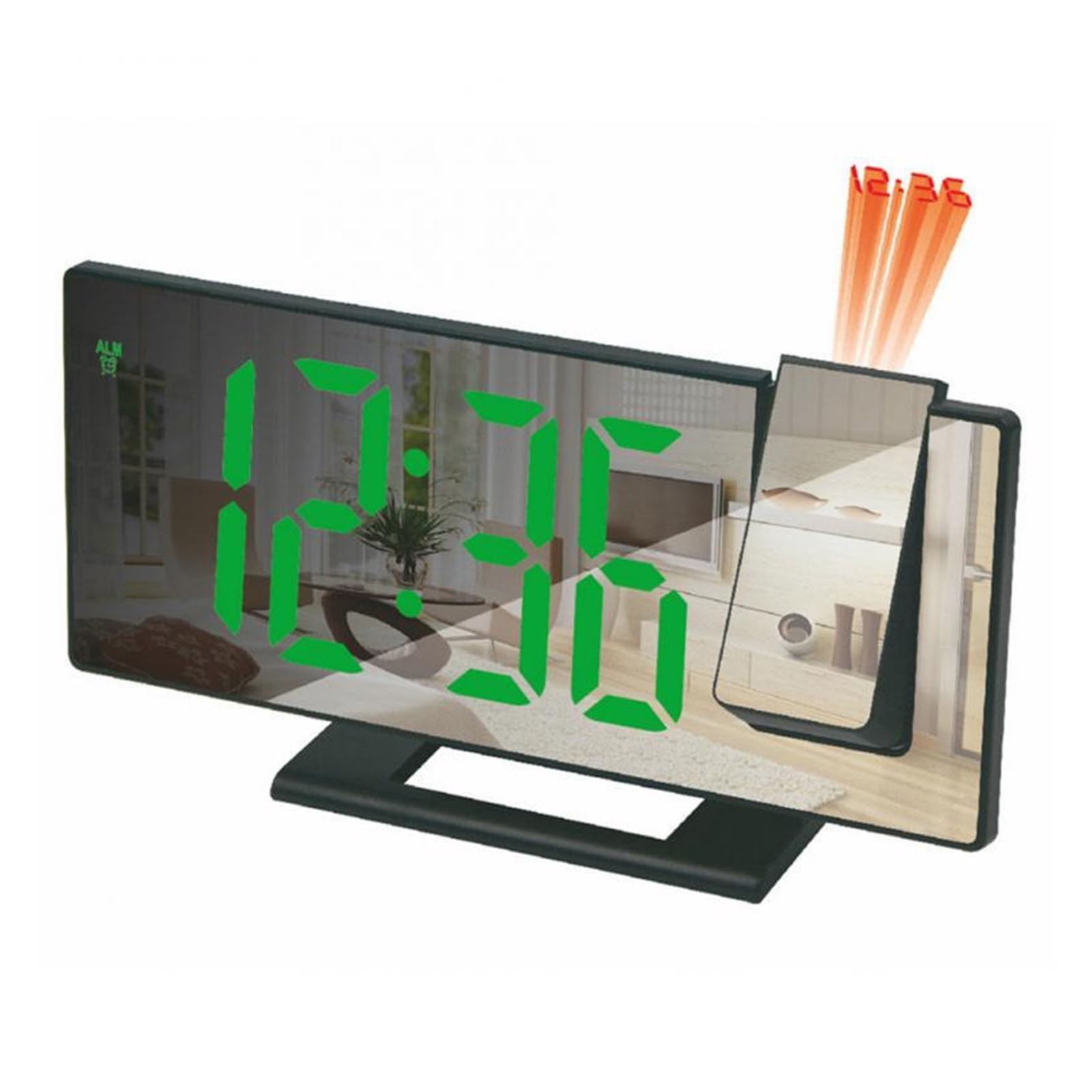 KOESRXNQW 1/2PCS LED Digital Projection Alarm Clock Electric With FM Radio Time Projector Bedside Mute Clear Projection(Style E 1pc)