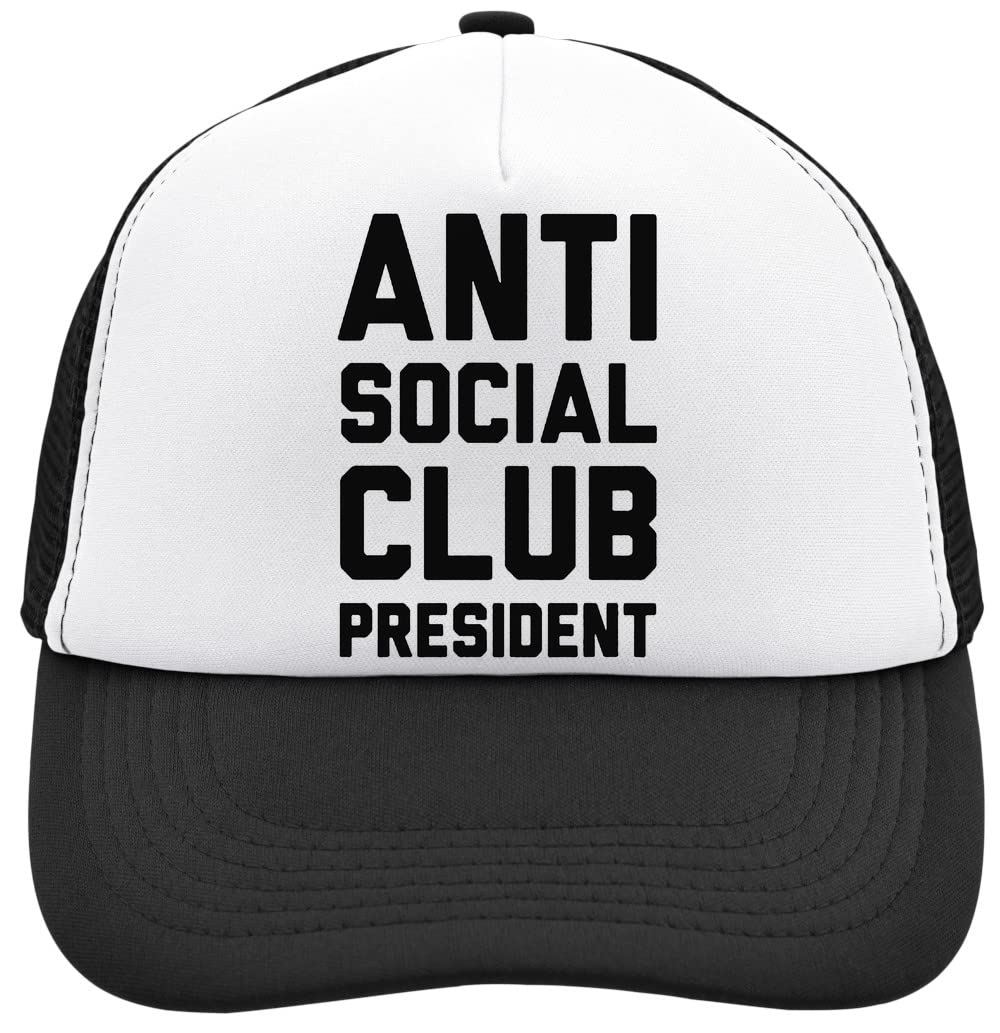 GenericAnti Social Club President Mesh Back Trucker Cap Adjustable Snapback Hat Casu Black