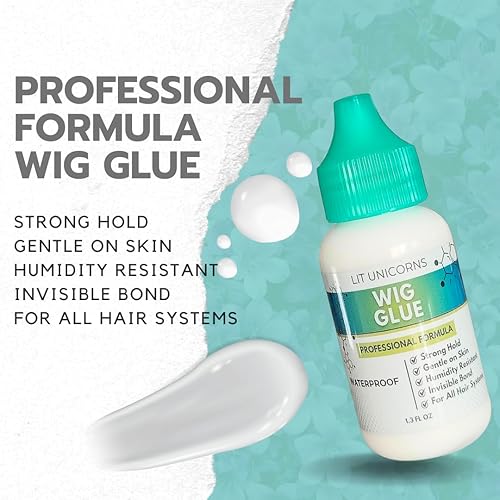 Miniatura 2 de Pegamento para peluca adhesivo profesional para sistema de cabello, se seca transparente, de larga duración, impermeable, no tóxico, sujeción