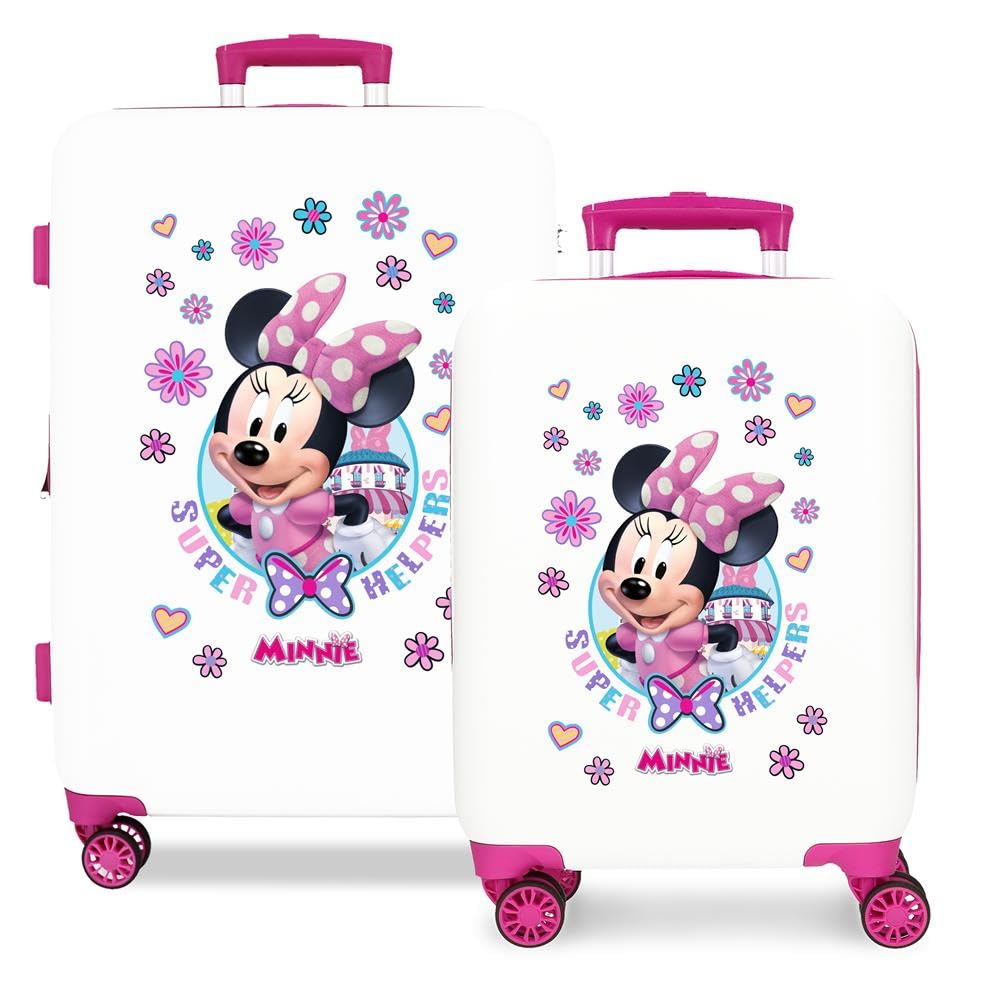 Joumma Disney Minnie Super Helpers Juego de Maletas Blanco 55/65 cms Rígido 6 kgs Cierre de combinación Lateral ABS 6 kgs 91L Equipaje de Mano