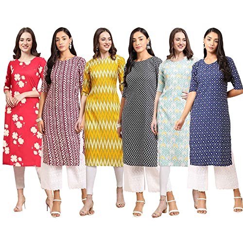 Image of Pinkmint Women's Crepe Digital Print Straight Kurta