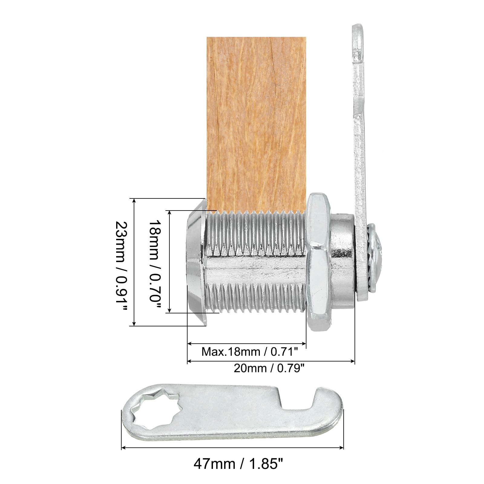 PATIKIL Cabinet Lock with Keys 3 Pcs 1"(25mm) Cam Locks Zinc Alloy Tool Box Lock Replacement Keyed Alike for Drawer Cupboard Household Mailbox RV Door Lock - Image 2