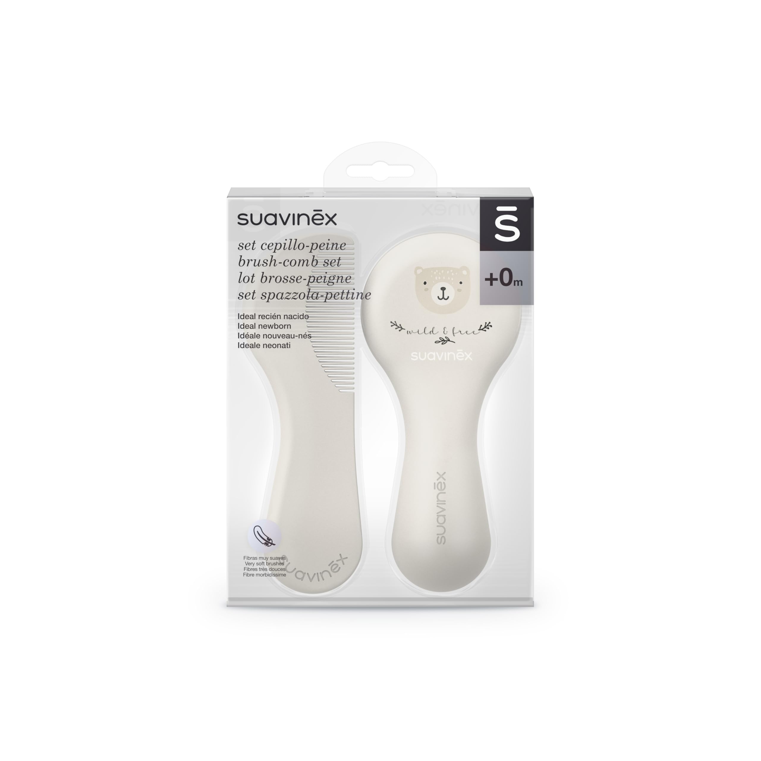 Suavinex Set Spazzola e Pettine per neonati e bambini - Idea Regalo - Beige