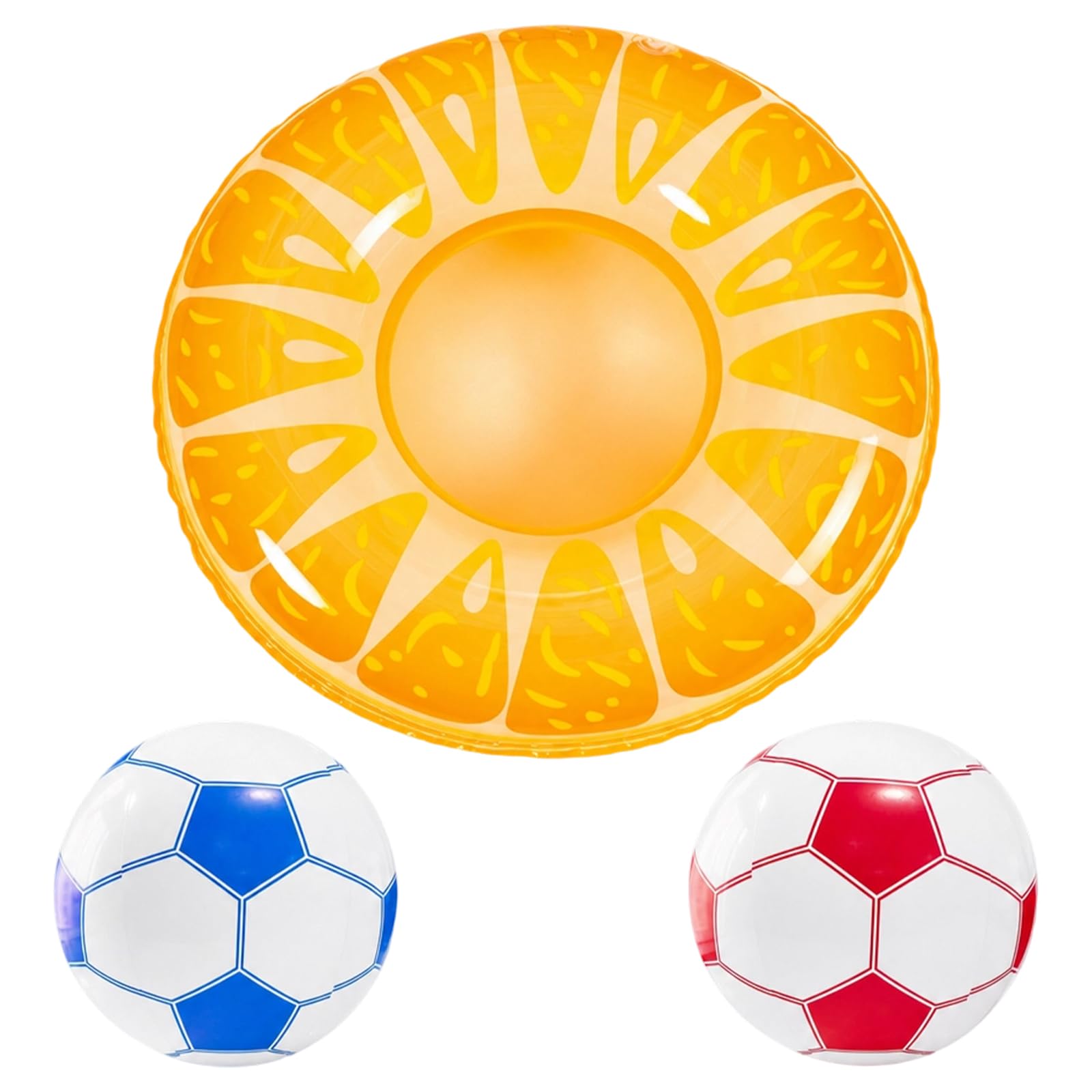 Rndqw 1 PCS Rubber Rings for Adults And 2PCS Inflatable Football， Pool Ring