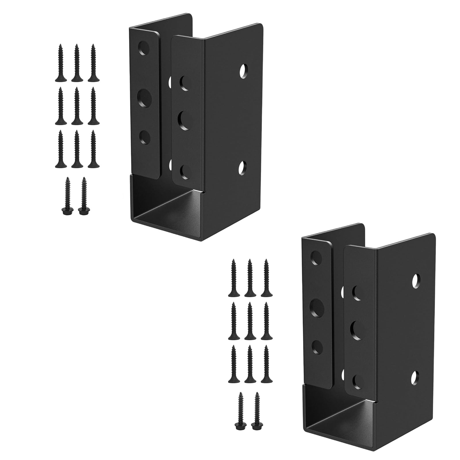 Fentency 2 Pack 2Pcs Concealed Beam Hanger Flange Adjustable Fence Bracket Deck Railing Joists Concealed Flange Light Weight