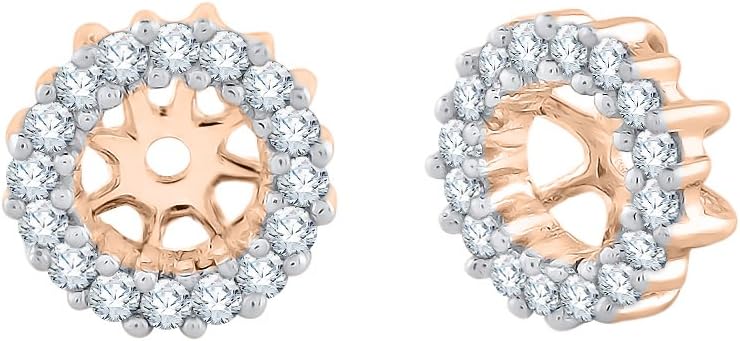 KATARINA 1/4 Cttw Diamond Earring Jackets for Studs in 14K Gold (J-K Color, I1-I2 Clarity)