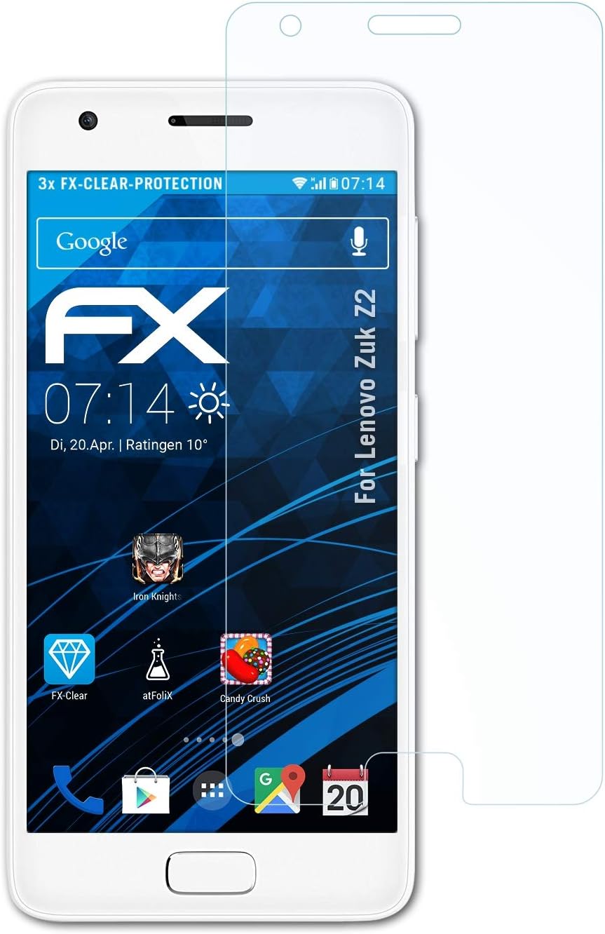 atFoliX Screen Protection Film Compatible with Lenovo Zuk Z2 Screen Protector, Ultra-Clear FX Protective Film (3X)