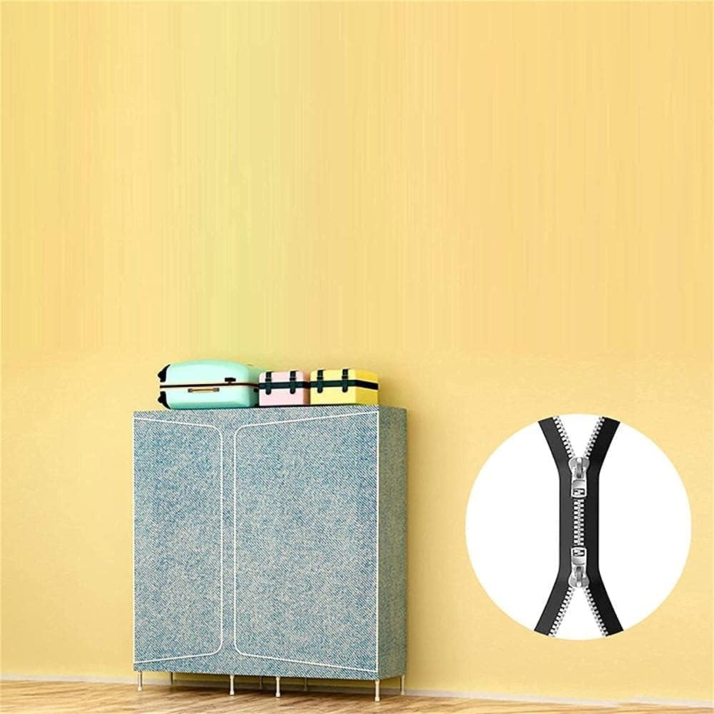 Simple Wardrobe Home Open Wardrobe Creativity Zipper Stable Portable Wardrobe Clothes Rack (Size : 168 158 45CM) (168 * 105 * 45CM)