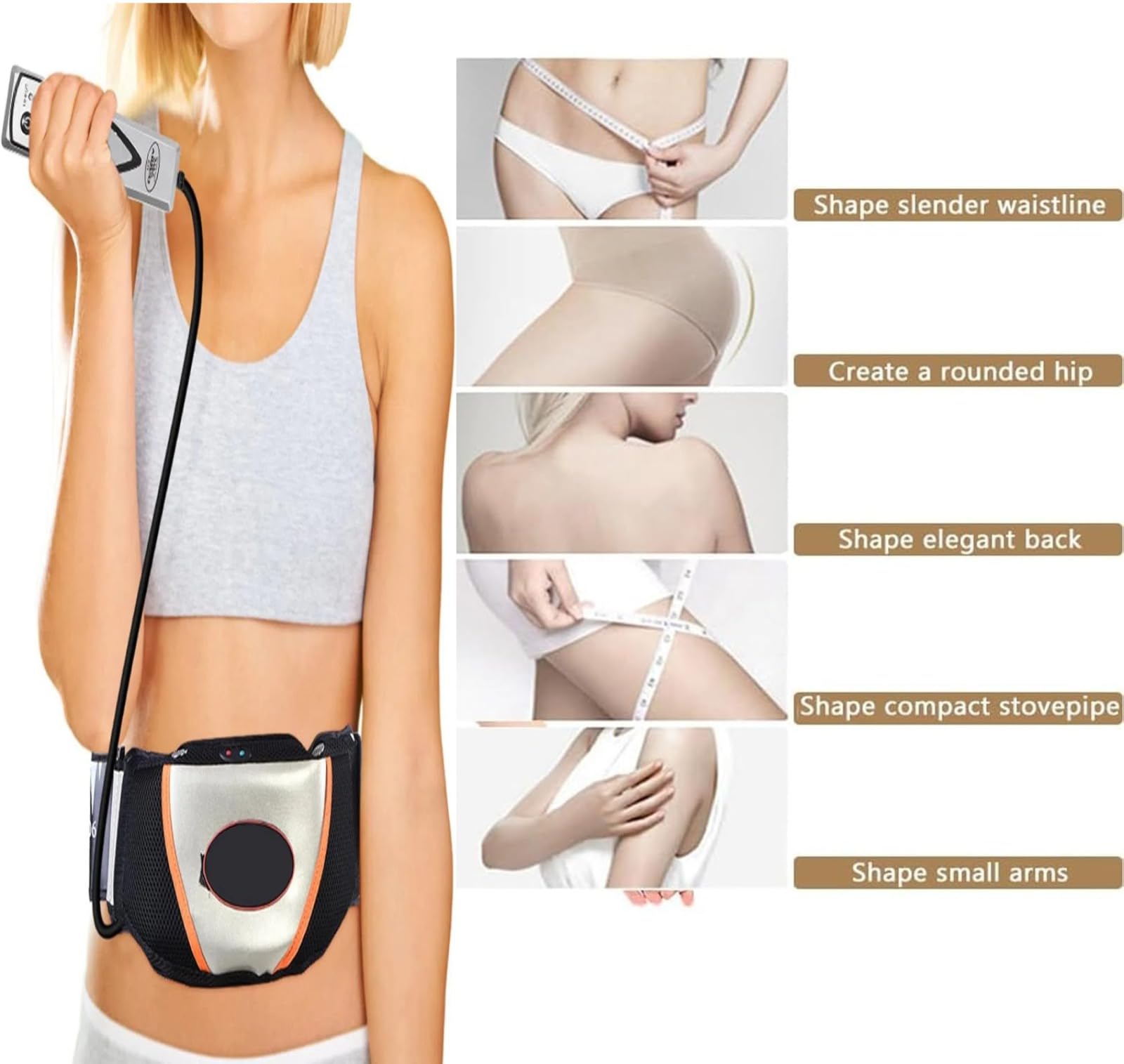 Générique Ceinture chauffante Amincissante pour Masseur Vibrant électrique, pour Perdre du Poids, brûler Les Graisses sur Le Ventre, soulager Les crampes Abdominales lombaires