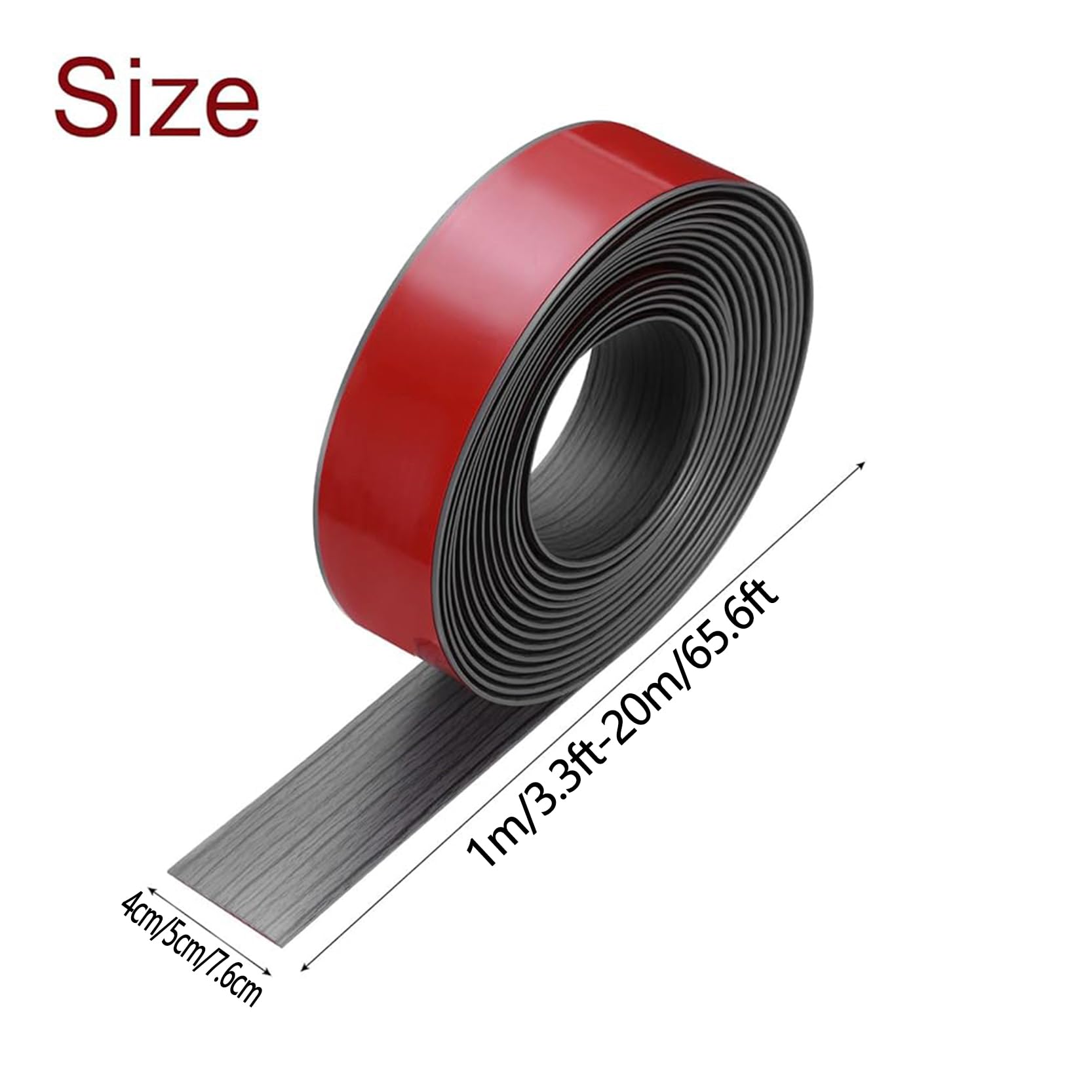 Bande de Bord de Moquette,PVC Rail de Transition,Bande de Séparation Plate,Auto-Adhésive Bande de Transition de Plancher pour Planchers,Stratifiés Etc(Size:15m,4cm)