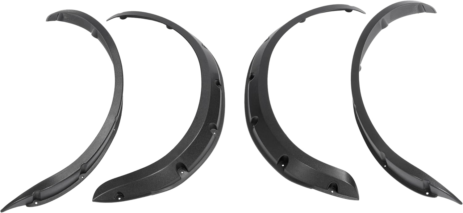 Golf Cart 4PCS Fender Flare Compatible with Icon Advanced EV and Evolution Forester 4 or 6 Passenger Seat Golf Cart Black ABS