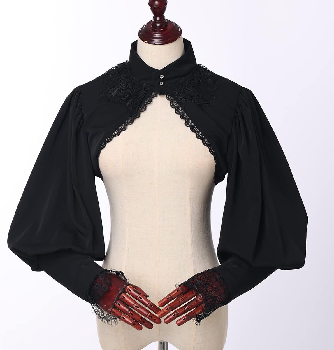 GRACEART Women's Victorian Gigot Sleeve Lace Shrug Bolero Blouse