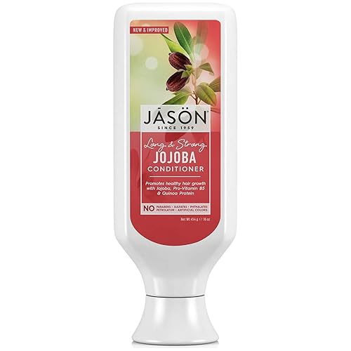 Jason Long & Strong Jojoba Pure Natural Acondicionador, botellas de 16 onzas (paquete de 3)