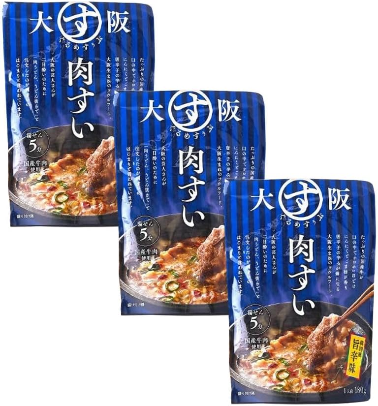 【大幅値下がり！】アドバンス 大阪ぐるめすぅぷ ⾁すい韓国⾵旨⾟味180g×3袋が激安特価！
