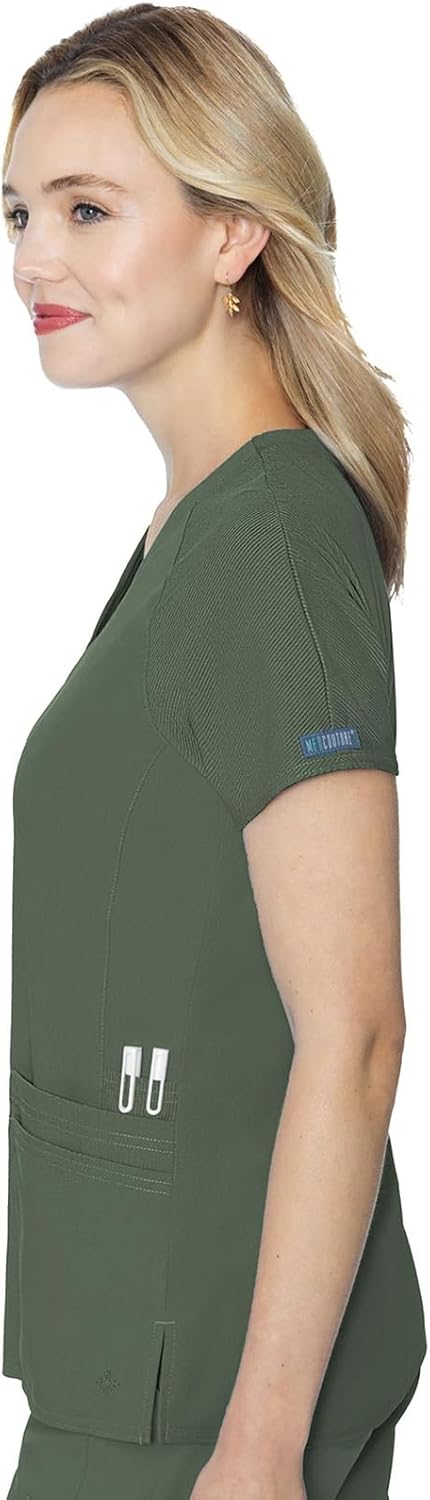 Med Couture Women's Scrub Top, Raglan Sleeves for Modern Fit, 6 Pockets 2-Way Stretch, Durable & Breathable Fabric - MC7425 - Image 5