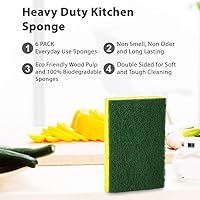 Vista 5 de SCRUBIT Heavy Duty Scrub Sponge - Made from Tough Cellulose - Eco Friendly - Lasts for Months of Heavy Duty Kitchen Cleaning (12 Pack)