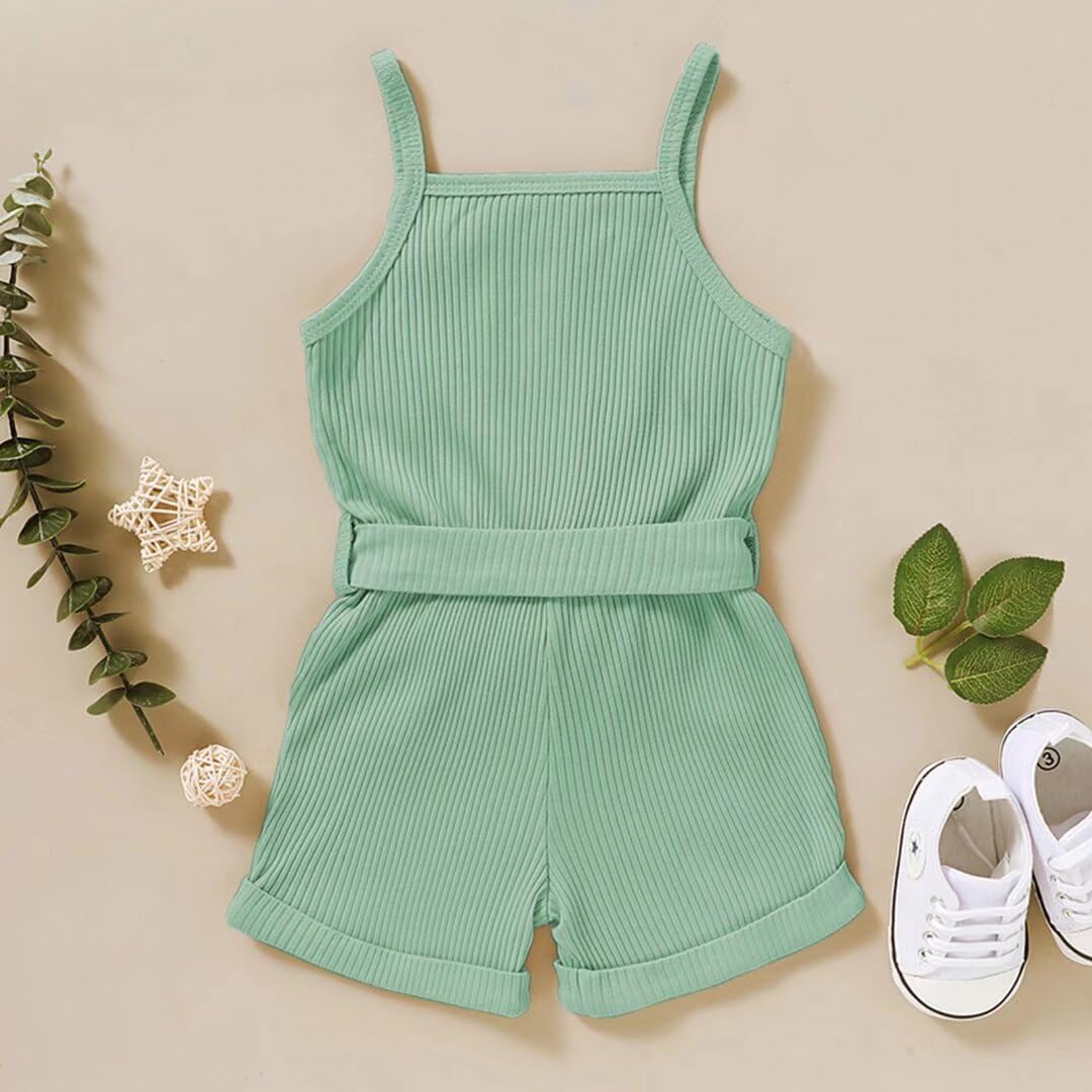 Ropa de bebé para niña, sin mangas, con tirantes halter, enterizo casual de verano