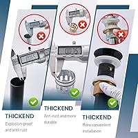 Vista 5 de Vessel Sink Drain, Bathroom Faucet Vessel Sink Pop Up Drain Stopper, Built-in Anti-Clogging Strainer, with Overflow Matt Black, Fits Standard