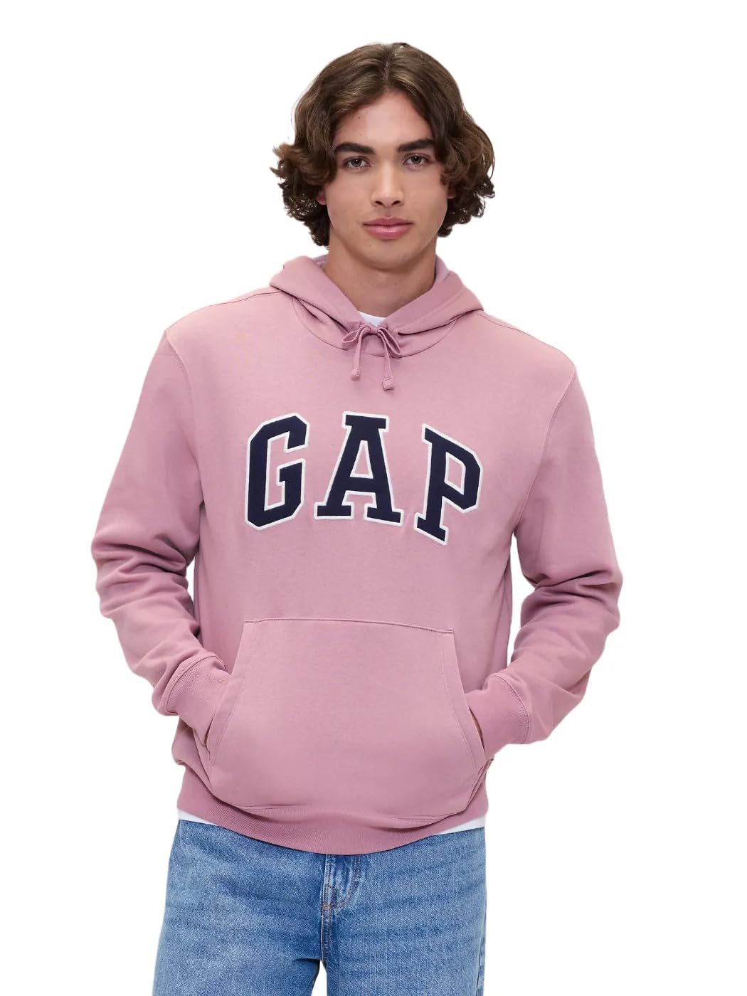 Gap Men's Wispy Mauve 902 Logo Fleece Hoodie Hooded Sweatshirt, L