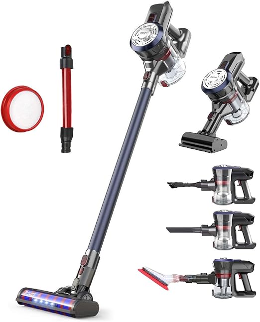 Dibea Upgraded 24KPa Powerful Suction Cordless Stick Vacuum Cleaner
