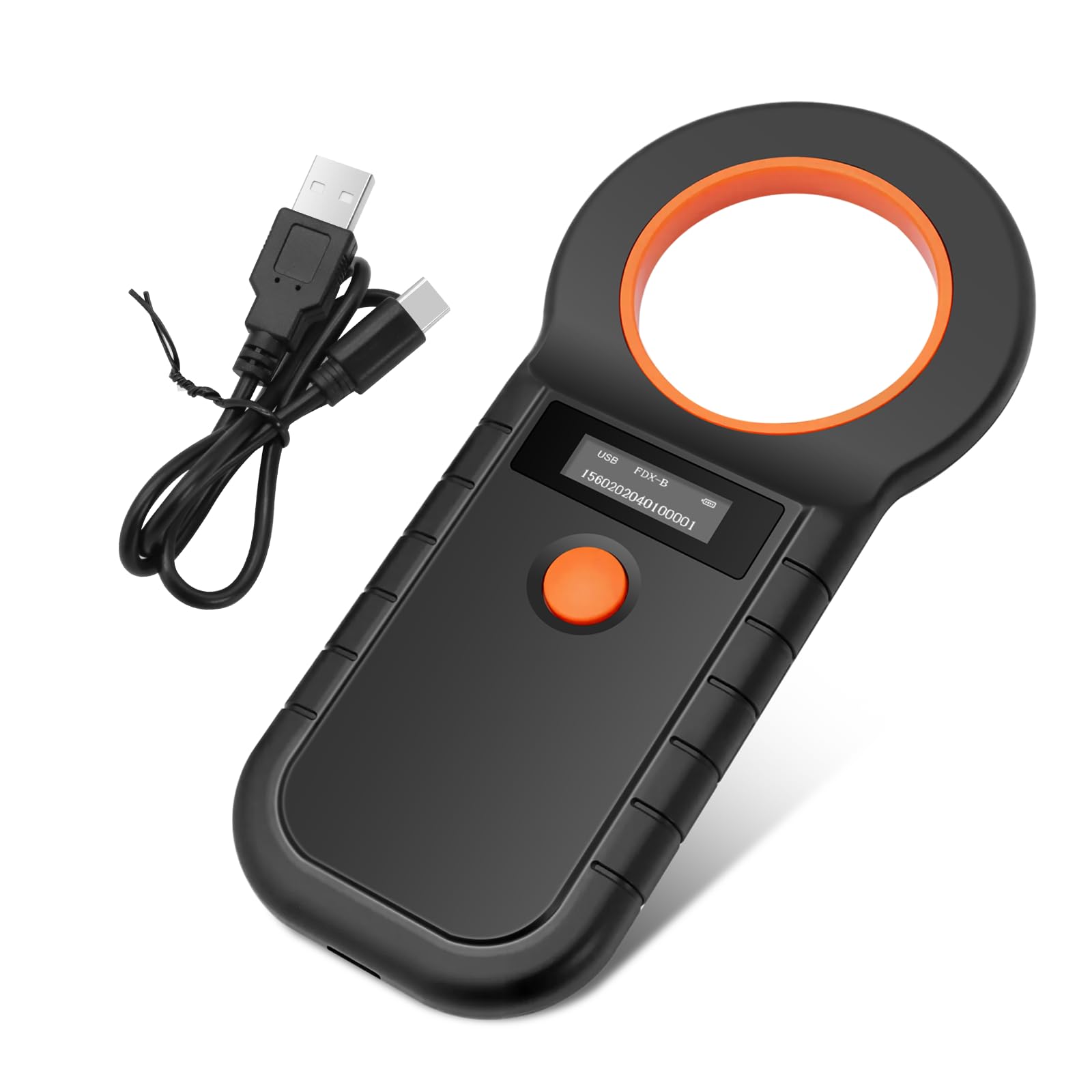 Lecteur de Puces OLED pour Chiens/Chats, Scanner de Micropuces pour Animaux de Compagnie, Lecteur de Puces USB pour Animaux de Compagnie Rechargeable pour EMID/FDX - B (ISO 11784/11785)