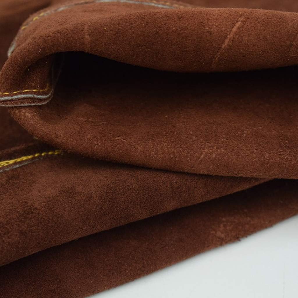 ETomey Heat/Fire Resistant Gloves，Gardening Gloves ， Work Gloves,One Pair Leather Work Stretchable Wrist Tough Cowhide Working - Brown, M (Color : Brown, Size : L) (Color : Rose, Size : S)