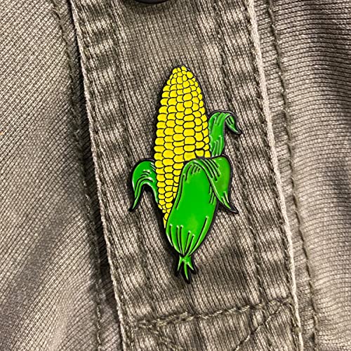 Image of Tasty Ear Of Corn Enamel Pin, Brooch for Jacket, Tote, Hand Bag Active