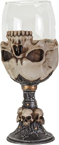 Miniatura 2 de SUMMIT COLLECTION Underworld - Copa de vino con diseño de calavera, copa de vino, copa de cristal ceremonial, cáliz de vino, copa de 7 onzas líquidas