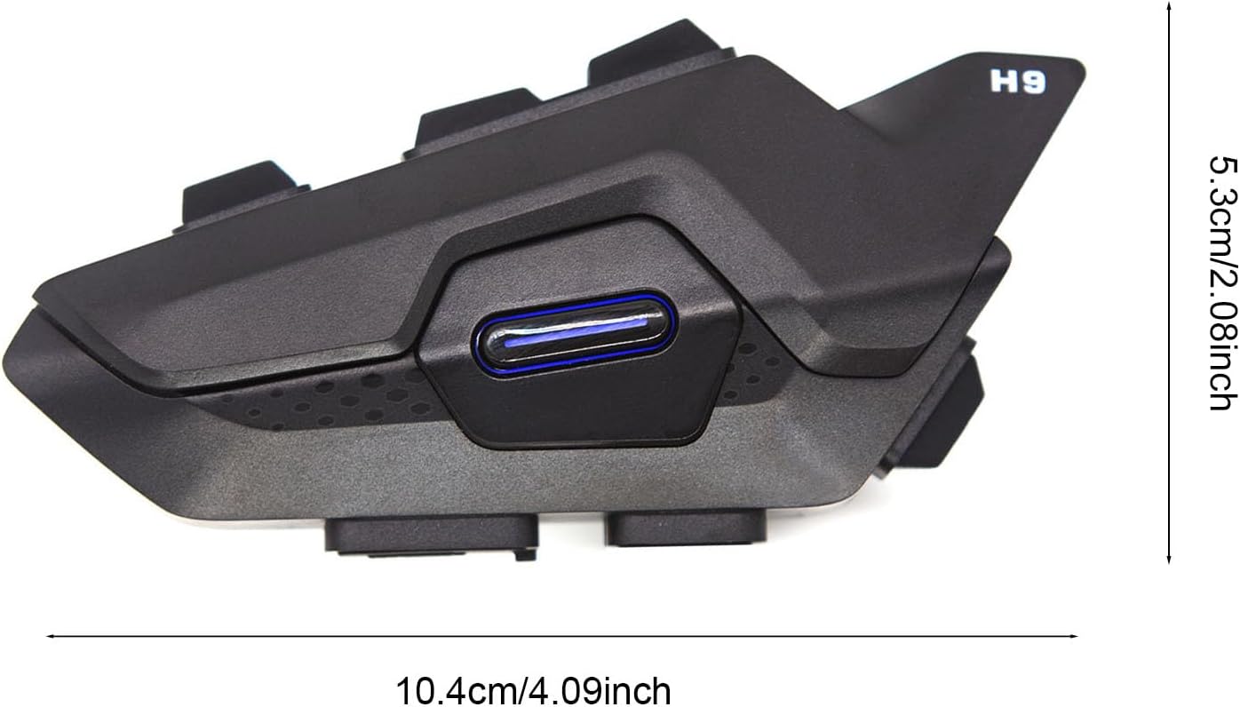 Docooler Motorcycle Helmet Bluetooth Headset, 2-Person Full Duplex Phone Call, 1000M/FM Radio/Universal Pairing/Music Sharing/CVC Noise Reduction, with BT5.1& IP65 Fit for Snowmobile/ATV, 1/2 Packs