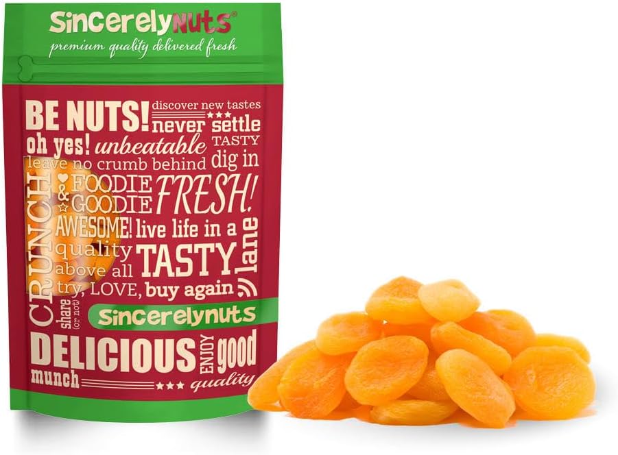 Sincerely Nuts - Dried Turkish Apricots | Three Lb. Bag | Healthy Pitted Apricot Fruit | Raw Vegan Snack | Dehydrated | Sweet Gourmet Snacking Food | Kosher and Gluten Free