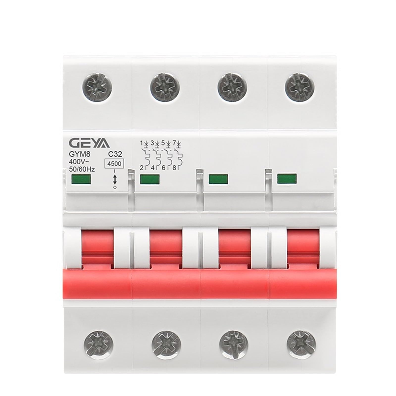 Disjoncteur 4.5ka GYM8 rail Din 4p pour protection tableau 6A-63A